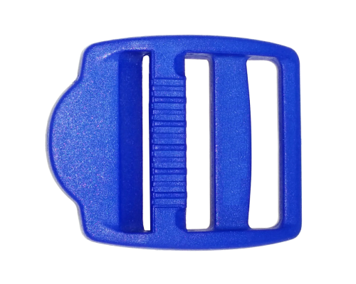 Пряжка трехщелевая, 25 мм, синяя